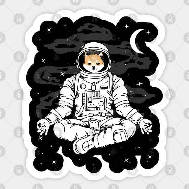 Astronaut Yoga Dogelon Mars ELON Coin To The Moon Crypto Token Cryptocurrency Blockchain Wallet Birthday Gift For Men Women Kids Sticker by Thingking About